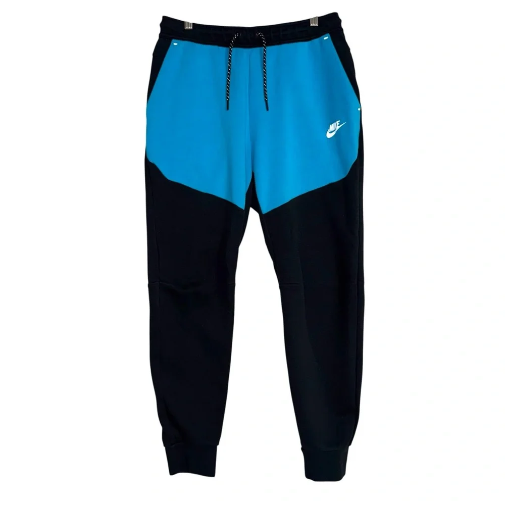 NIKE Tech Fleece Sweatpants Hoodie Set Size M/L South Beach Black/Blue/Fireberry